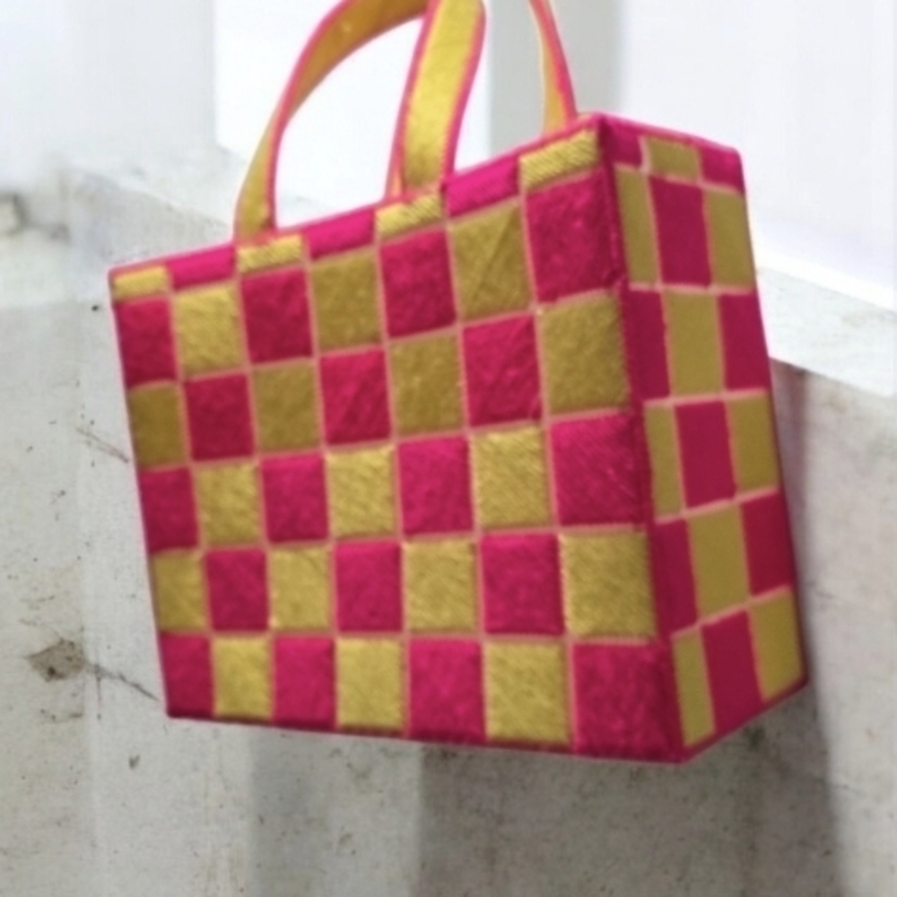 Colorful Checkered Tote Bag